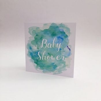 Baby shower card in aqua colour
