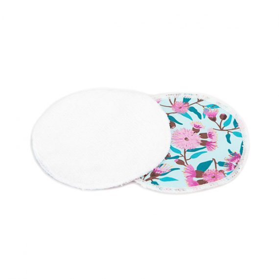 reusable pads floral gumnuts print front and back