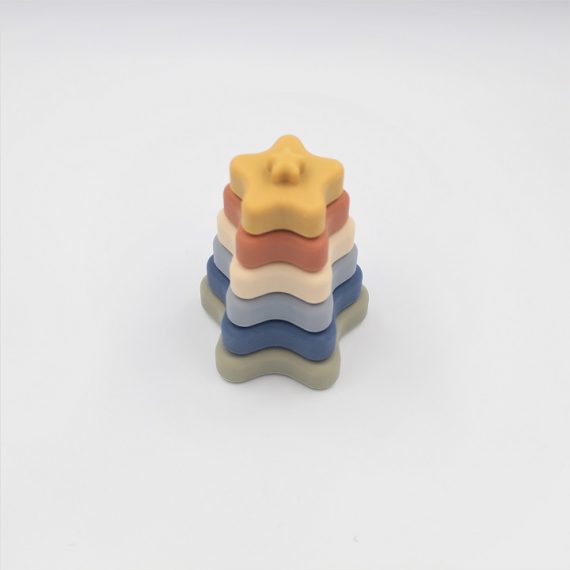 earthy colour silicone stacker toy