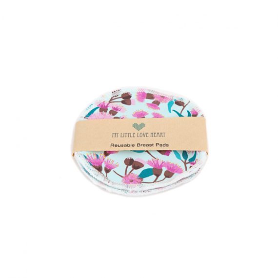 floral gumnuts print reusable pads pack of 2 with packaging
