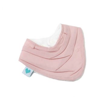 Front view of dusty pink bib