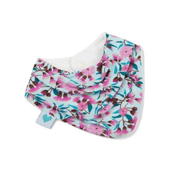 floral bibs front view in gumnuts print