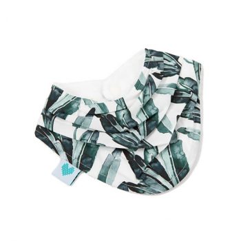 bandana dribble bib front view leaf print