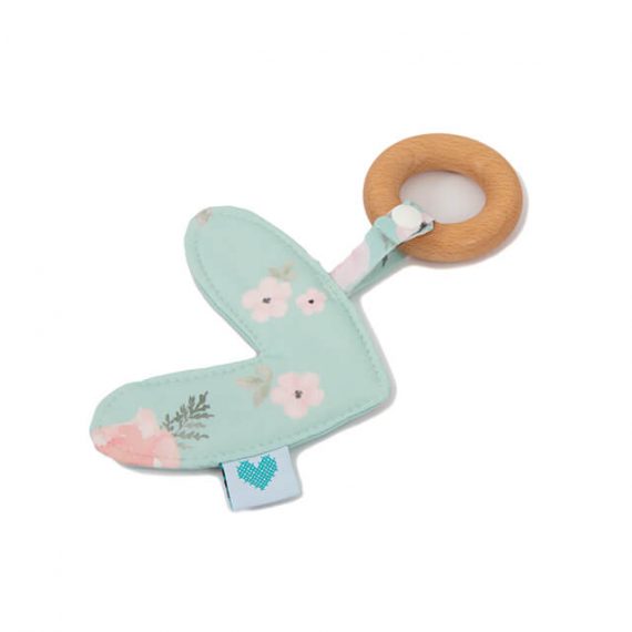love heart teether front view floral dream