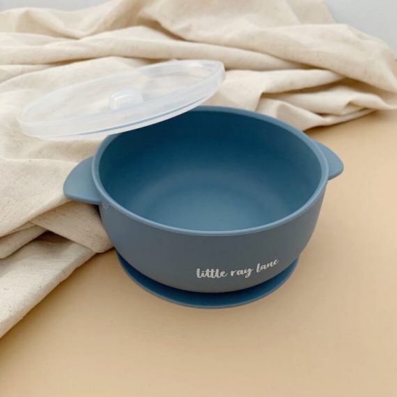 suction bowl with lid off steel blue colour