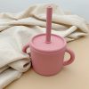 Baby training cups rose with straw