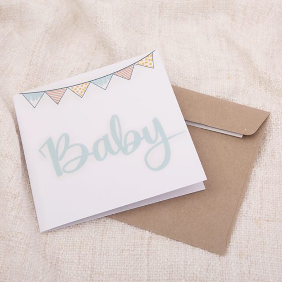 Card Baby with Bunting picture and envelope