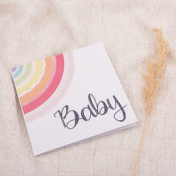 Card baby with rainbow
