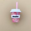 baby chino rusable cup country in pink with straw